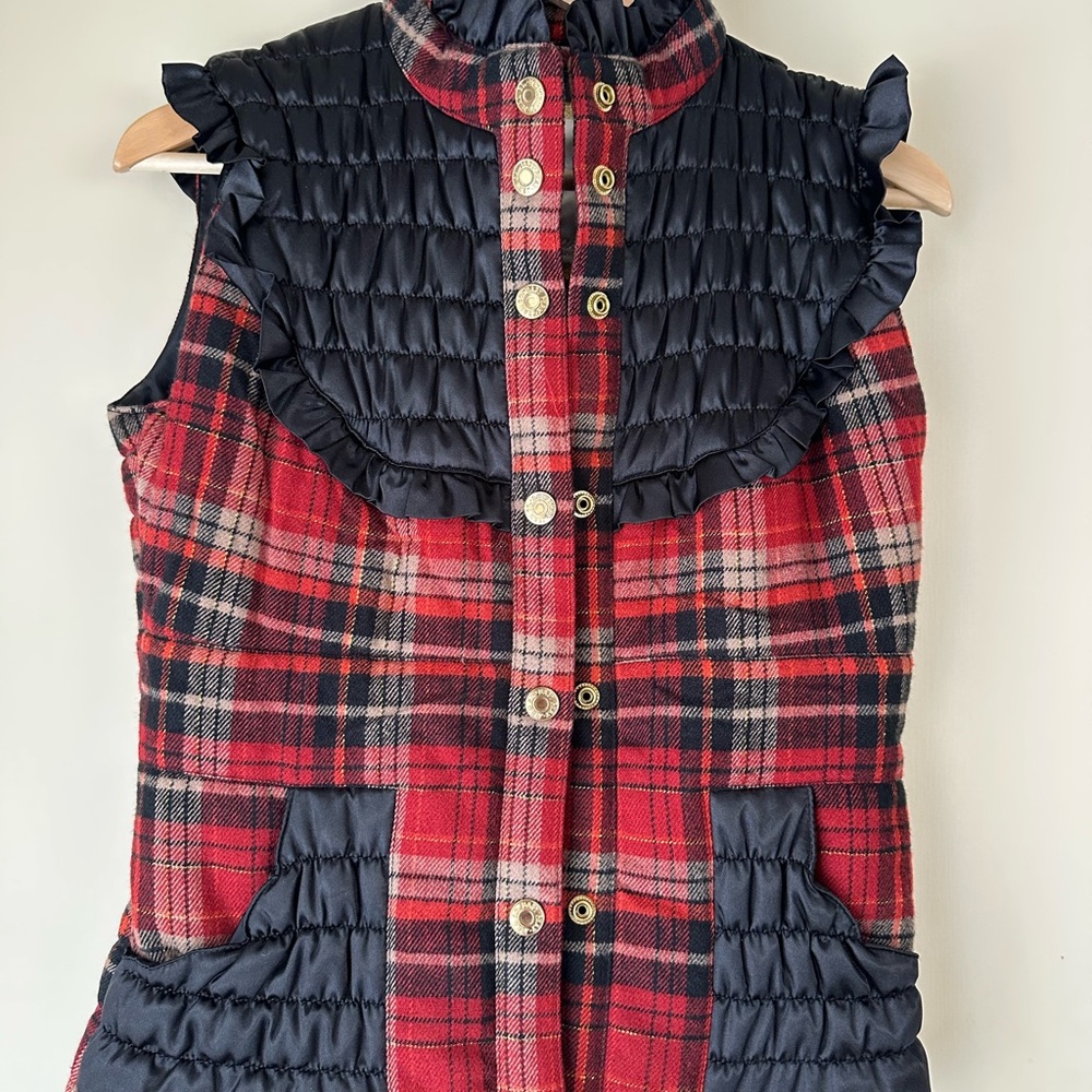 Baby Phat Red and Black Plaid Vest
